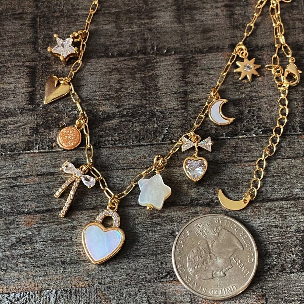 NEW FP x Luna Norte Mother Of Pearl Charm Layering Necklace - Picture 6 of 8